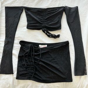 SOLD New Pink Shimmer Skirt and Top Set